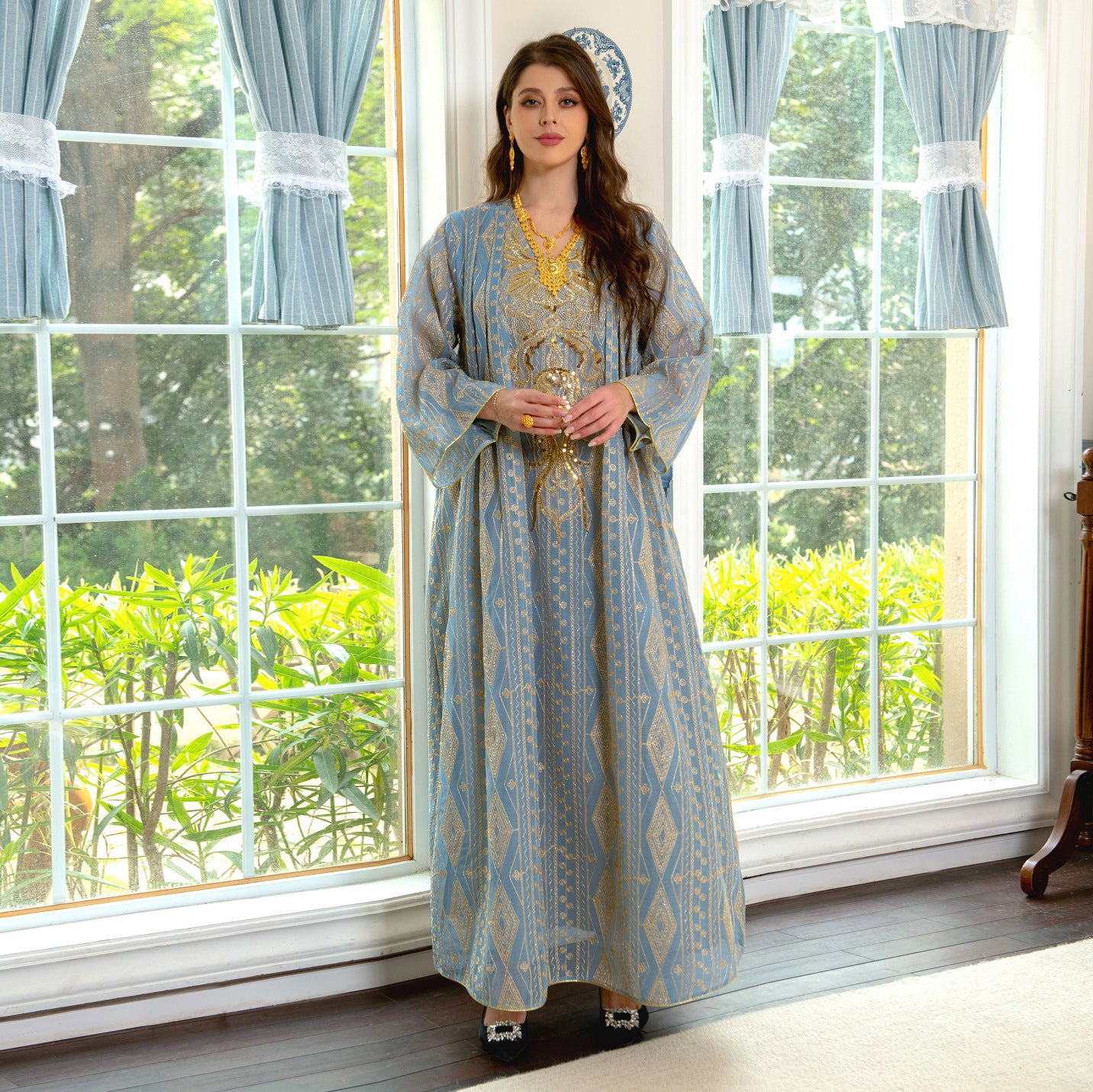Embroidered Muslim Evening Dress