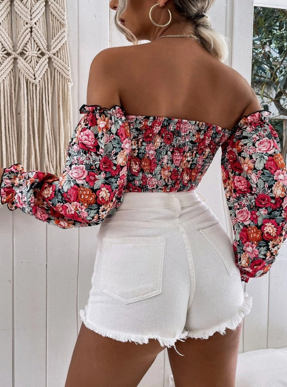 Women's Printed Casual Off-the-shoulder Dress