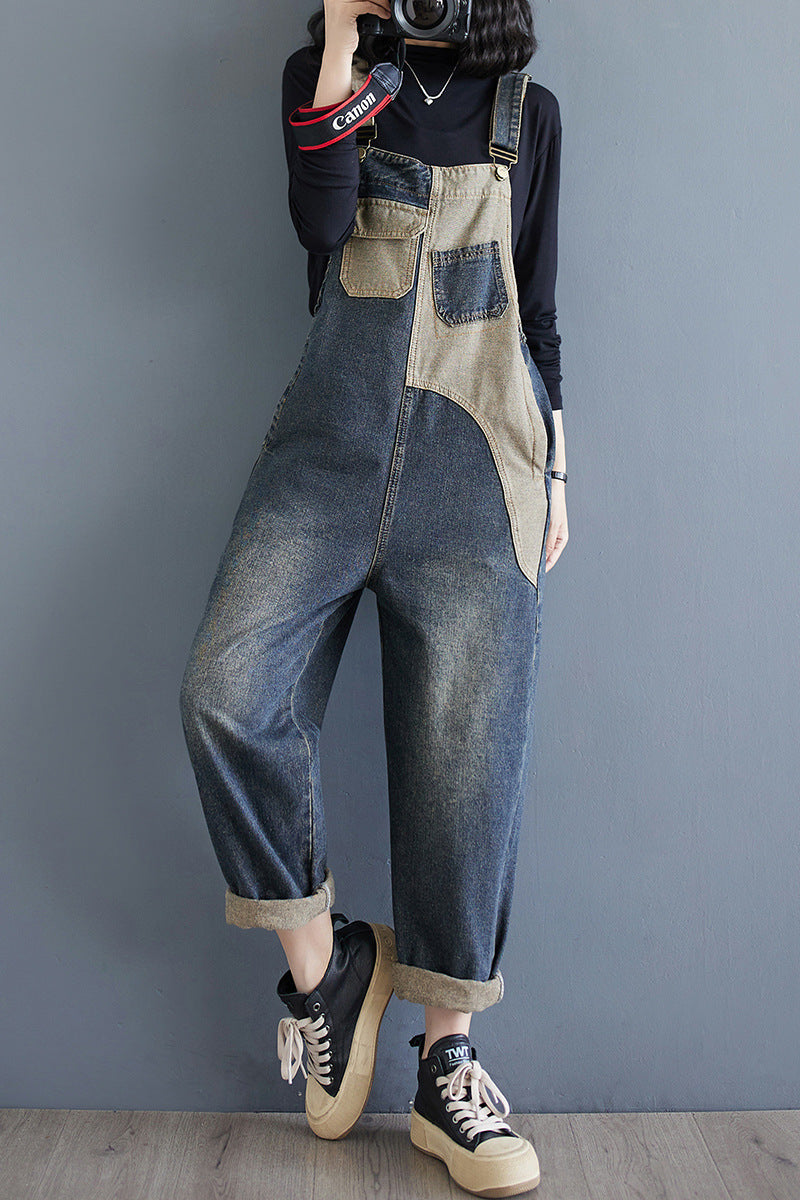 Herbst Neue Plus Größe Lose Denim Hosenträger Hosen