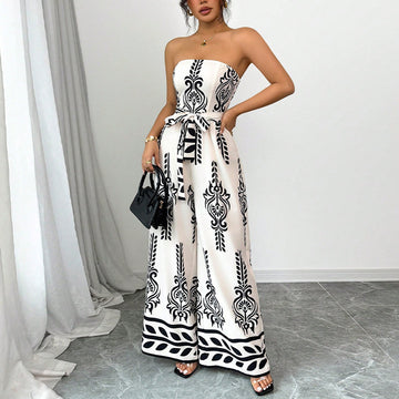 Printed Wide-Leg Jumpsuit