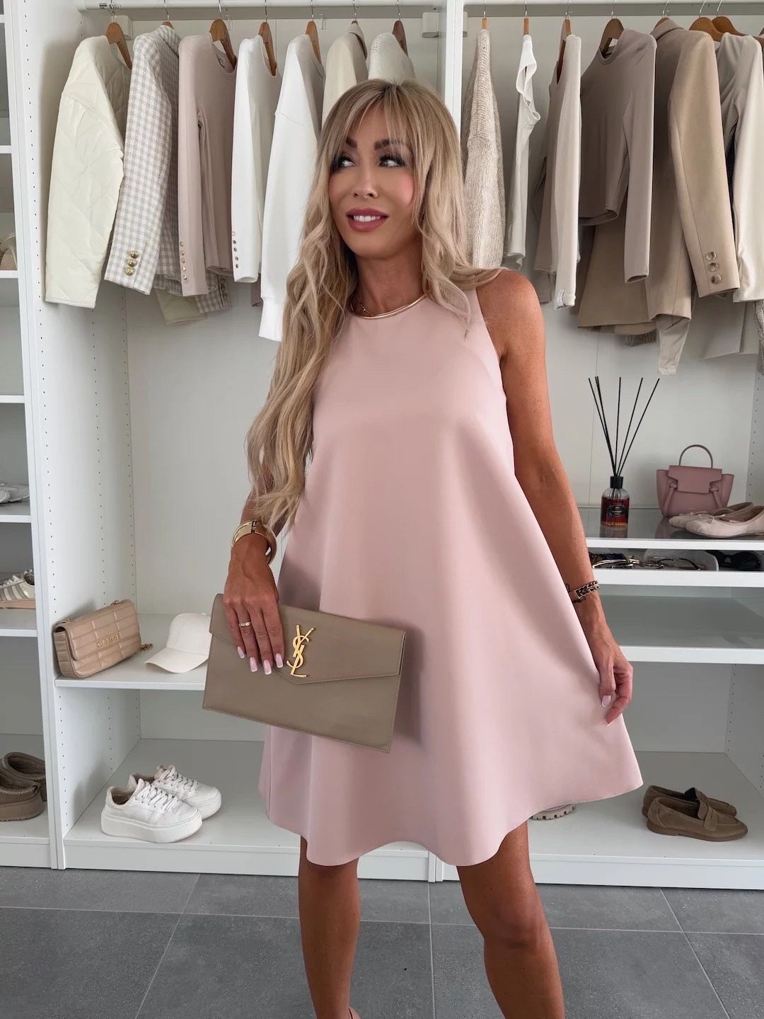 Lady Temperament Sleeveless Solid Color Mini Dress