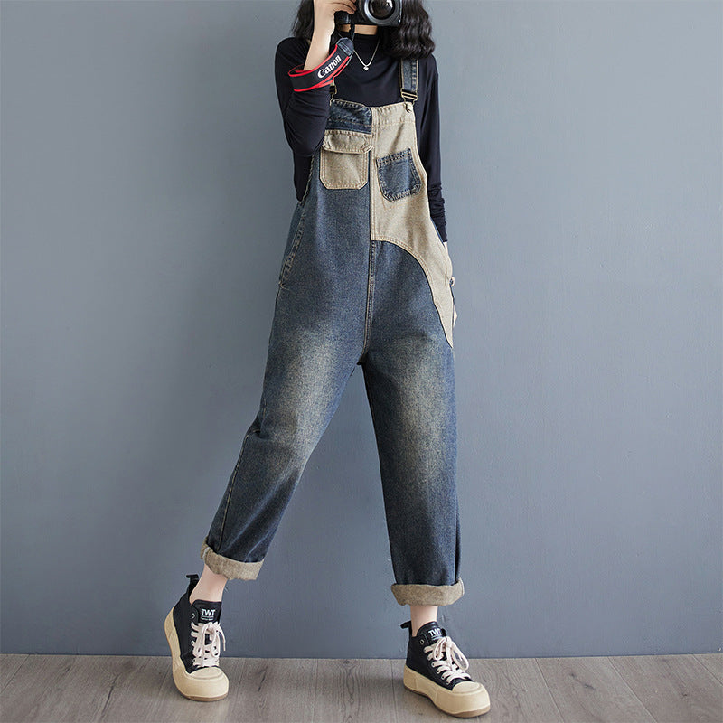 Herbst Neue Plus Größe Lose Denim Hosenträger Hosen