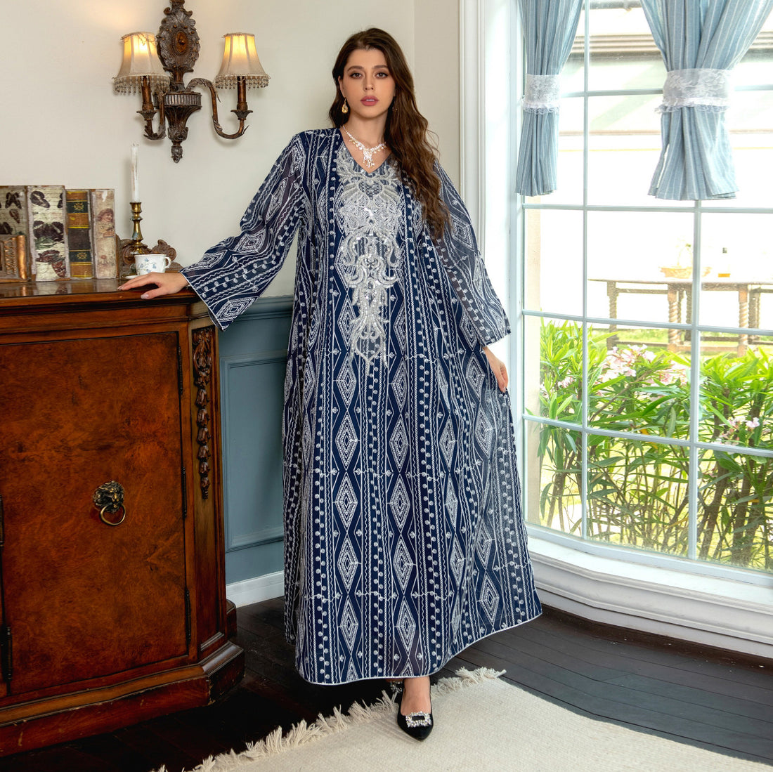 Embroidered Muslim Evening Dress