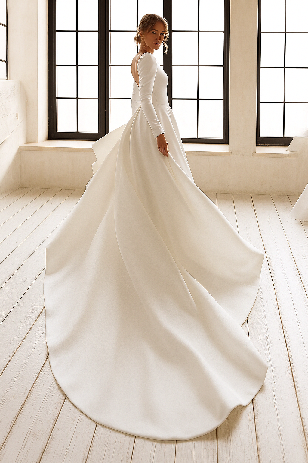 Ladies Style White Dress Satin Surface Was Thin And High French Temperament Dress Long Skirt