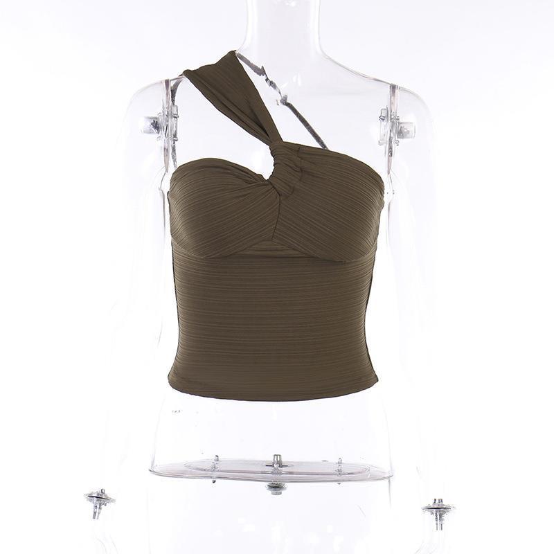 Trendy Asymmetric Single-side Sling Top