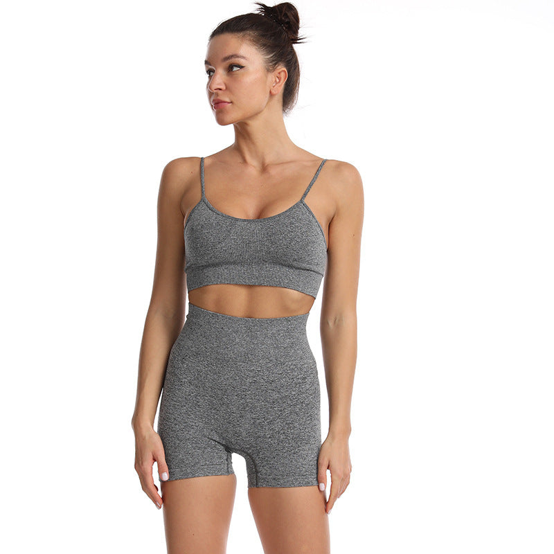 Amazon Yoga Clothes Women's Shorts Bra Short-sleeved