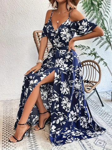 Floral Off-Shoulder Beach Dress