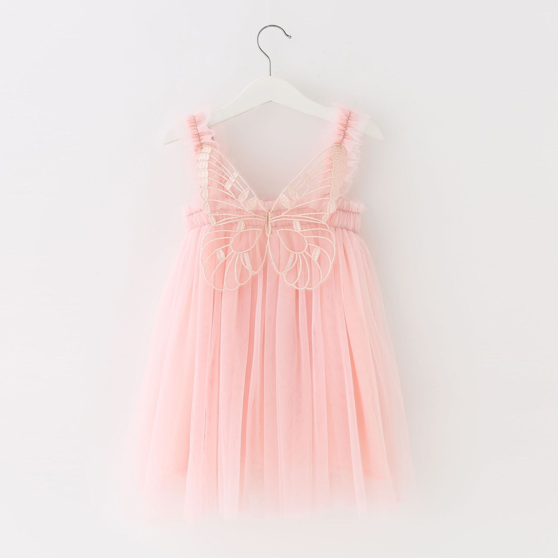Children's Mesh Dress Sling Birthday Dress Pettiskirt Three-dimensional Angel Wings Fairy Fashionable Skirt