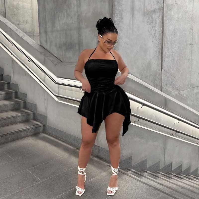 Irregular Hem Dress – Short & Stylish