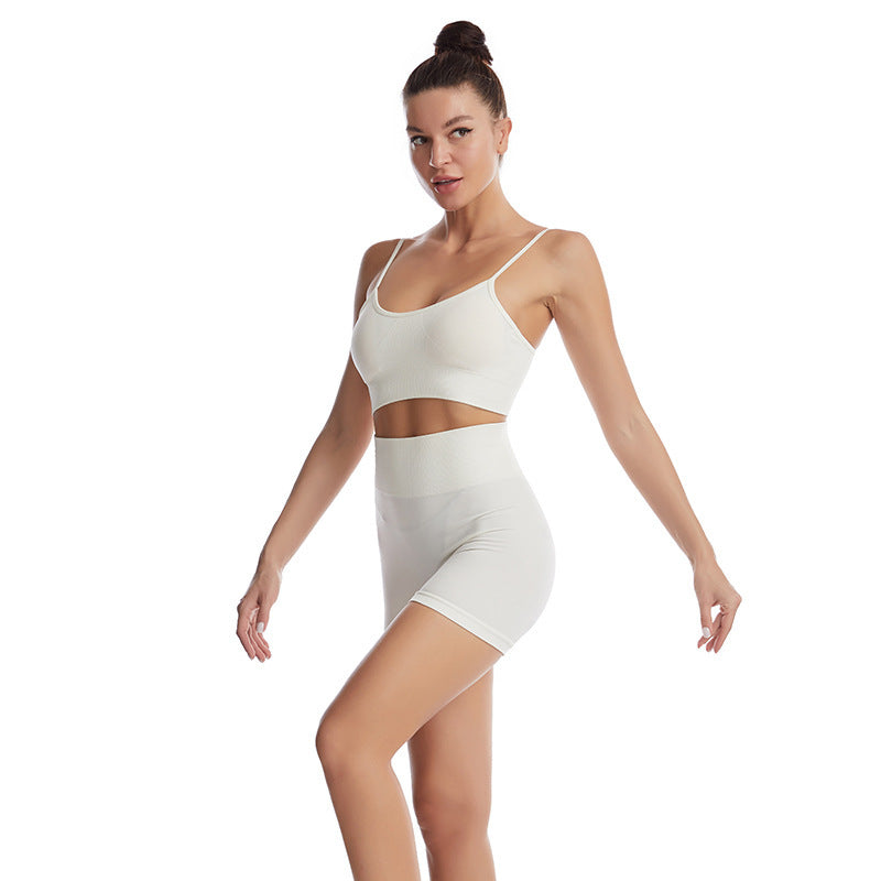 Amazon Yoga Clothes Women's Shorts Bra Short-sleeved