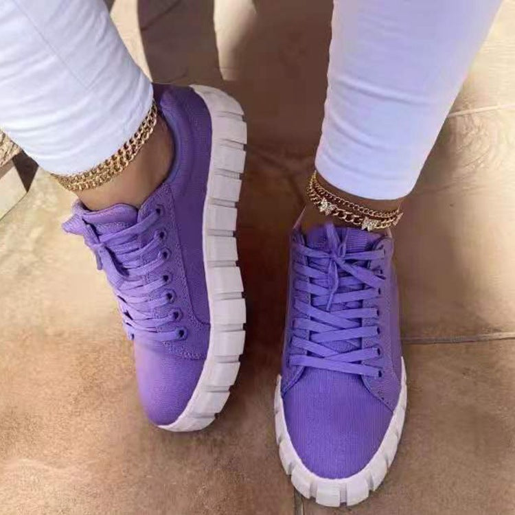 Lace-up Canvas Foreign Trade Platform Printed Single Shoes