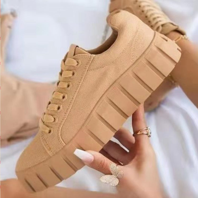 Lace-up Canvas Foreign Trade Platform Printed Single Shoes