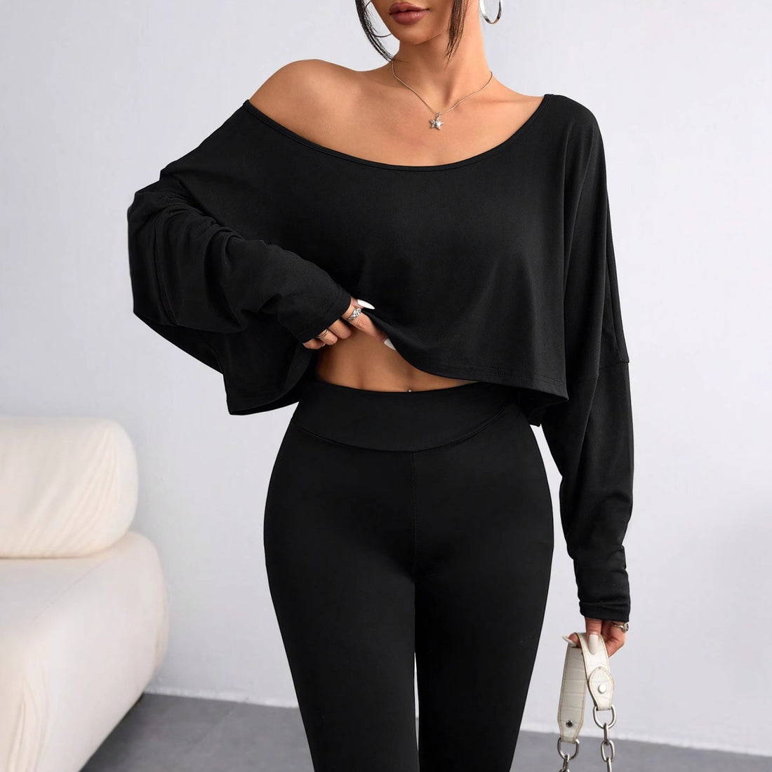 Loose Solid Cropped Top