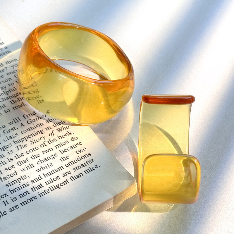 Transparent Resin Geometric Bracelet