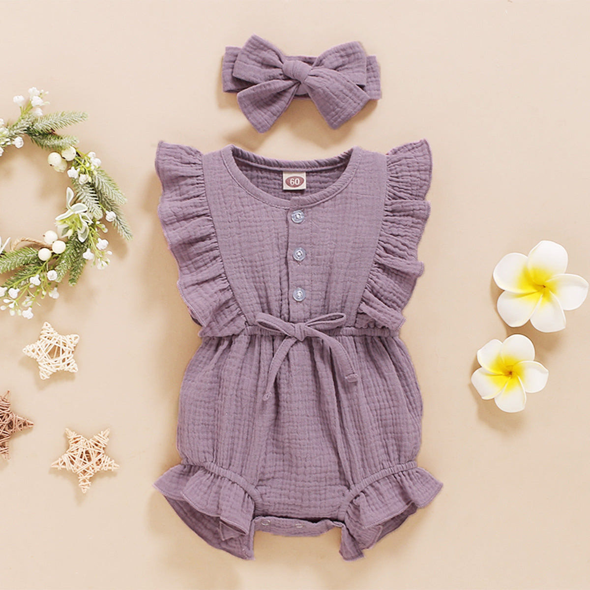 INS Baby Spring And Autumn Models New European And American Sleeveless Solid Color Personality Baby Girl Romper Romper