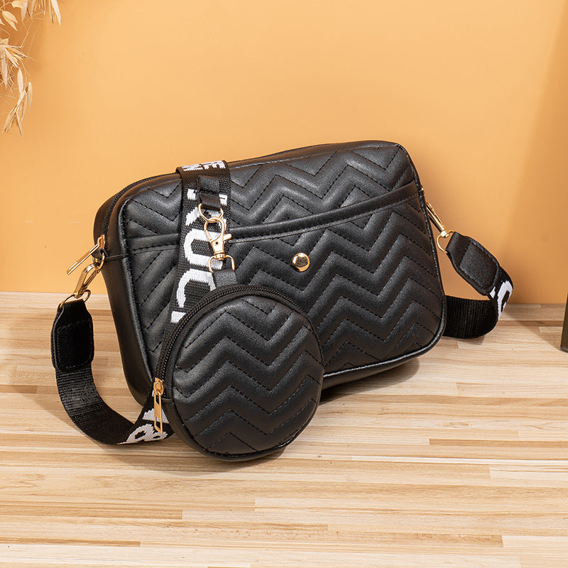 Wave Pattern Ribbon Crossbody Bag