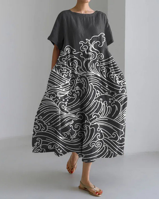 Women's Elegant Casual Printed Short Sleeve Dress