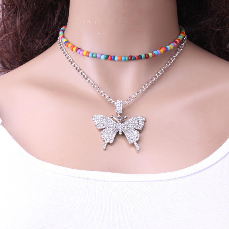 Elegant Bead & Bow Necklace Set