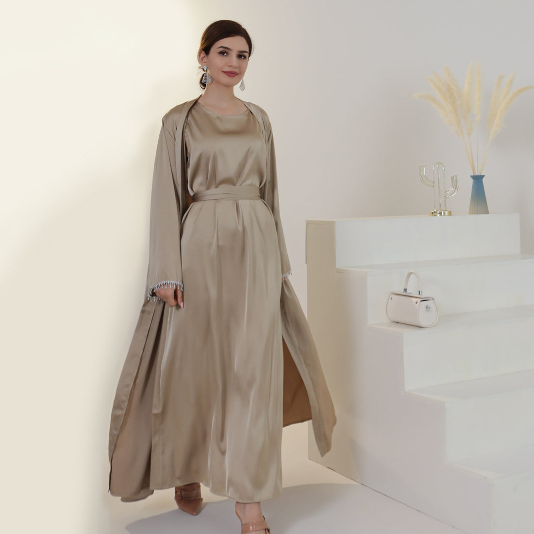 Spring/Summer Solid Abaya Dress