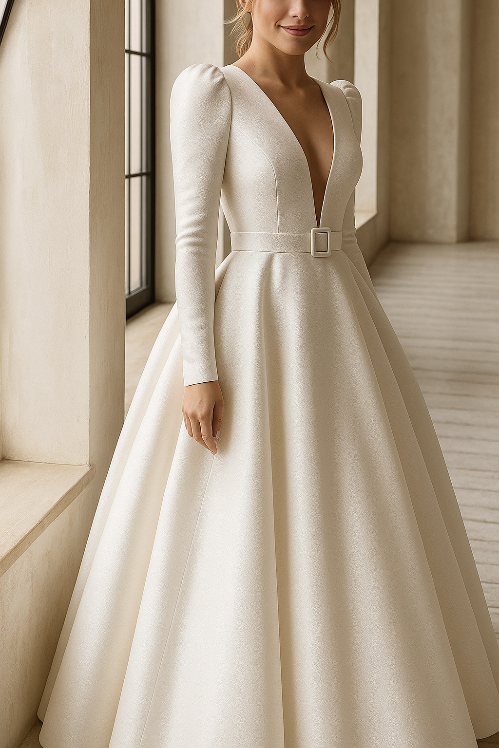 Ladies Style White Dress Satin Surface Was Thin And High French Temperament Dress Long Skirt