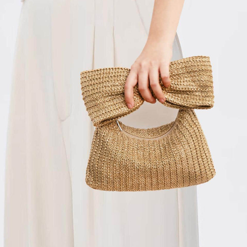 Women’s Fashion Bowknot Straw Bag