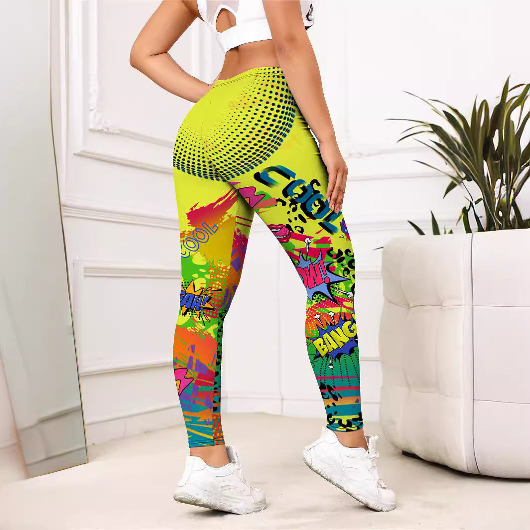 Cartoon Print Sporty Leggings